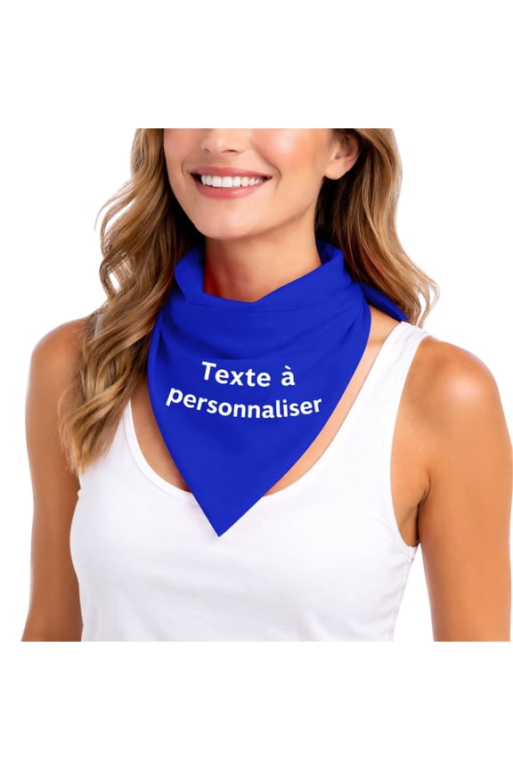 Custom Bandana With Your Text Logo Photo DIY Silk Scarf Versatile Bandana Design Your Own Customized Neck Gaiter Blue One Size