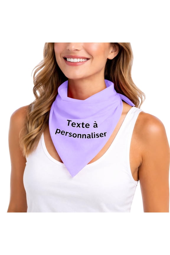 Custom Bandana With Your Text Logo Photo DIY Silk Scarf Versatile Bandana Design Your Own Customized Neck Gaiter Light Purple One Size