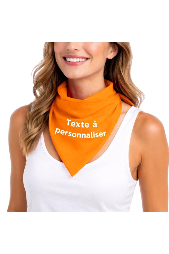 Custom Bandana With Your Text Logo Photo DIY Silk Scarf Versatile Bandana Design Your Own Customized Neck Gaiter Orange One Size