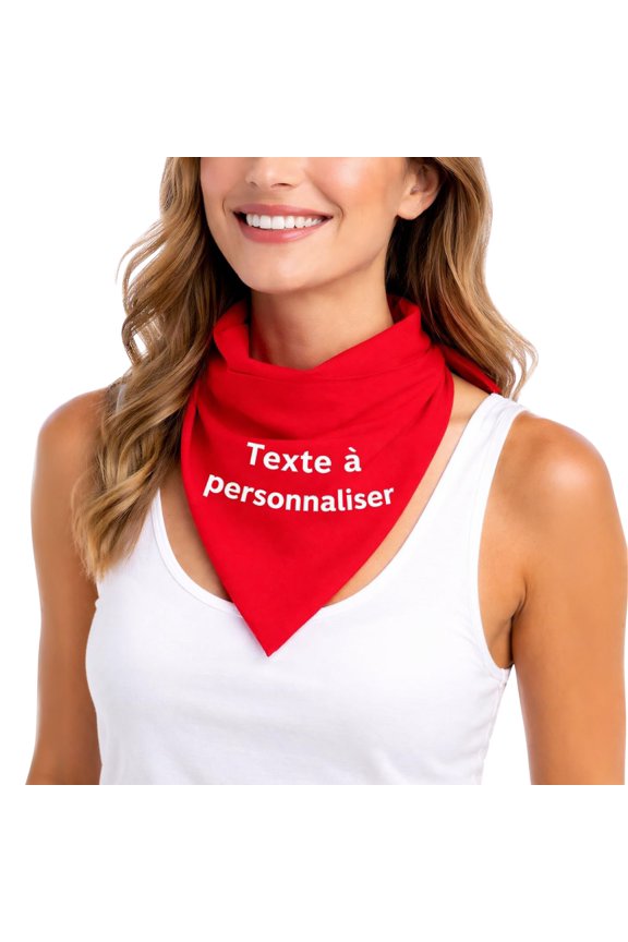 Custom Bandana With Your Text Logo Photo DIY Silk Scarf Versatile Bandana Design Your Own Customized Neck Gaiter Red One Size