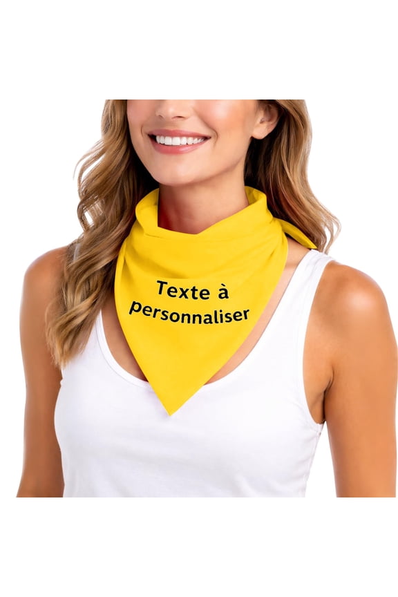 Custom Bandana With Your Text Logo Photo DIY Silk Scarf Versatile Bandana Design Your Own Customized Neck Gaiter Yellow One Size