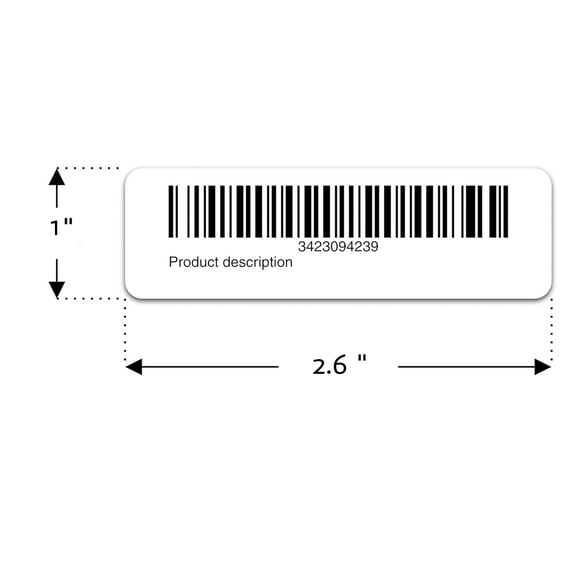 Custom Barcode Labels  2.6 x 1 Printable Stickers  (600 labels)