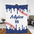 thumbnail image 1 of Custom Baseball Blanket, Personalized Ice Cream Drip Baseball Blanket, Ice Cream Drip Baseball, Baseball Birthday Gift,Baseball Drip Blanket, 1 of 4