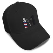 Custom Baseball Cap Barber Logo Embroidery Hairdresser Acrylic Dad Hats for Men & Women Black Design Only