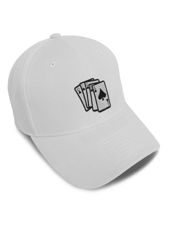 Custom Baseball Cap Bridge Hand Embroidery Card Games Acrylic Dad Hats for Men & Women White Design Only