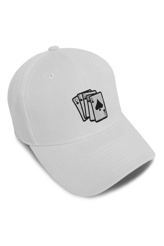 Custom Baseball Cap Bridge Hand Embroidery Card Games Acrylic Dad Hats for Men & Women White Design Only