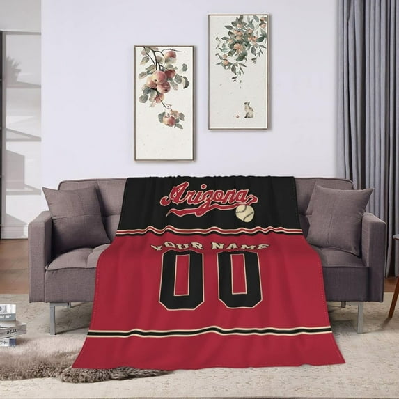 Custom Baseball City Plush Throw Blanket Personalized Any Name and Number for Men Women Youth Gift