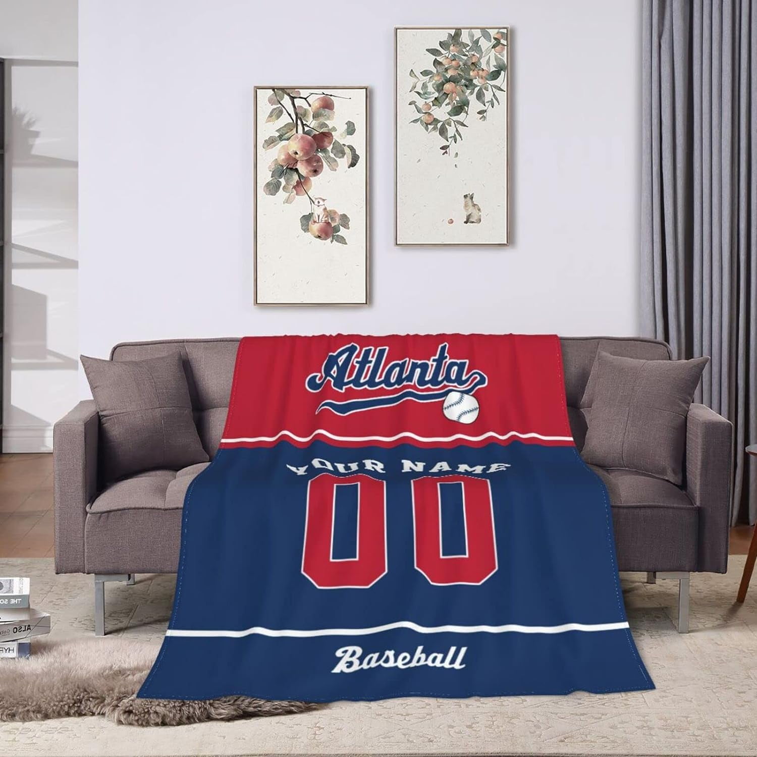 Custom Baseball City Plush Throw Blanket Personalized Any Name and Number for Men Women Youth Gift Walmart