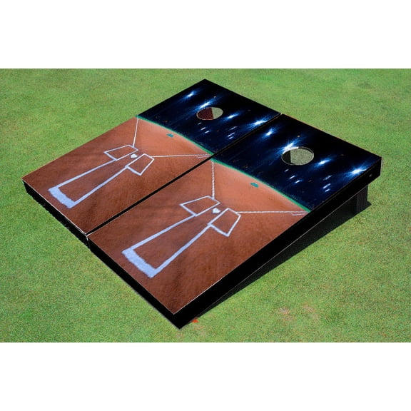 Custom Baseball Field And Lights Themed Cornhole Boards