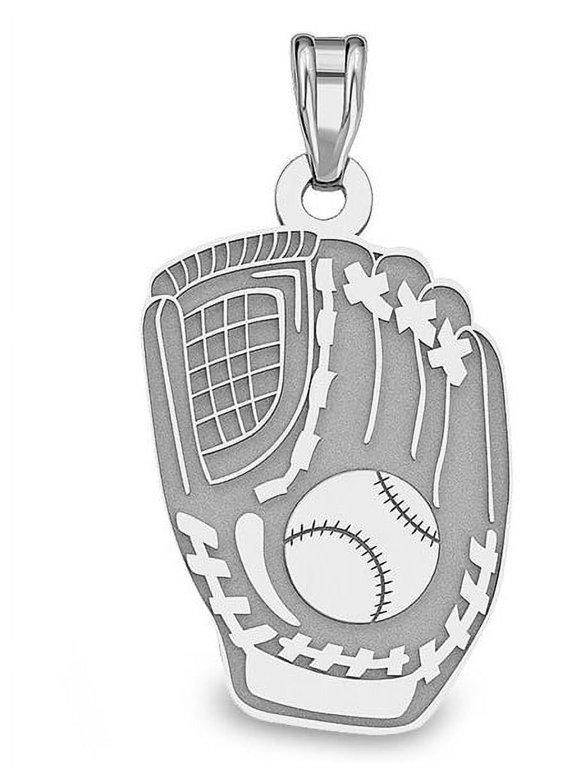 Custom Baseball Glove Pendant - Sterling Silver 1/2 Inch X 3/4 Inch