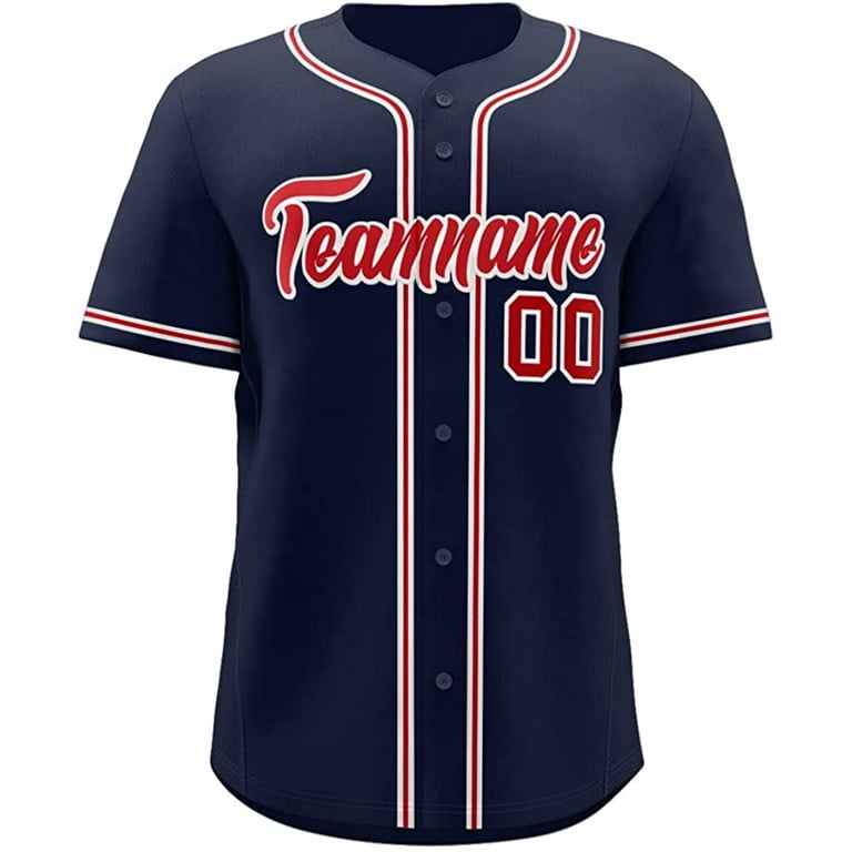 Custom Baseball Jersey Button Down Shirts Personalize Stitched