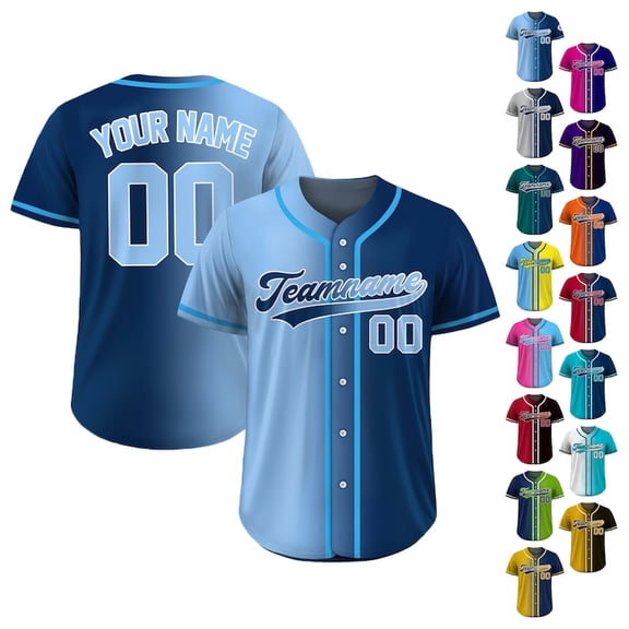 Custom Baseball Jersey Gradient with Team Name Number, Personalized Softball Jersey Shirt