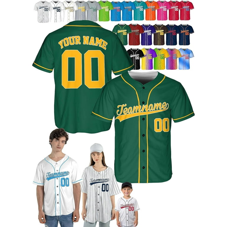 Custom Baseball Jersey Personalized Baseball Shirt Sport Uniform for Men Women Adult Boy Customized Make Your Own Jerseys Walmart