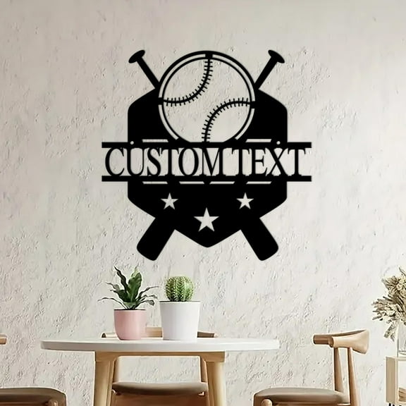 Custom Baseball Metal Wall Art Baseball Monogram Metal Gign, Baseball Name Sign, Baseball Wall Decor, Baseball Coach Gifts