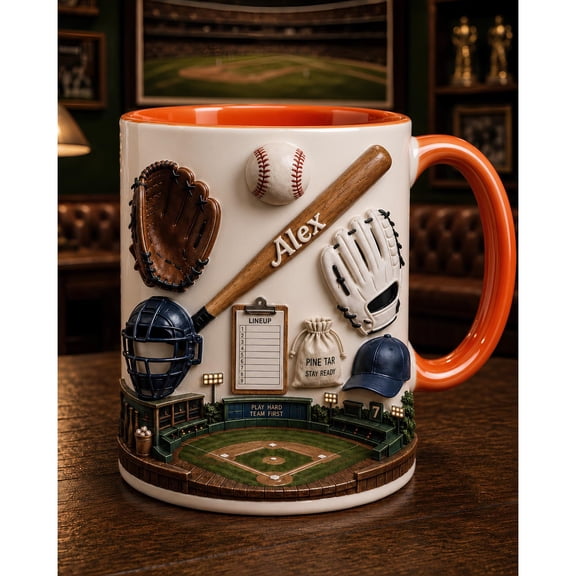 Custom Baseball Mug Personalized Coach Gift 3D Baseball Player Coffee Cup Team Gifts
