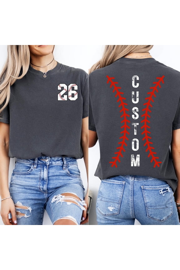 Custom Baseball Number Name TShirt Personalized Baseball Mom Tee