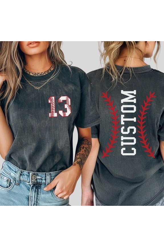 Custom Baseball Number and Name Tshirt Baseball Custom ShirtBaseball Mom TeePersonalized B