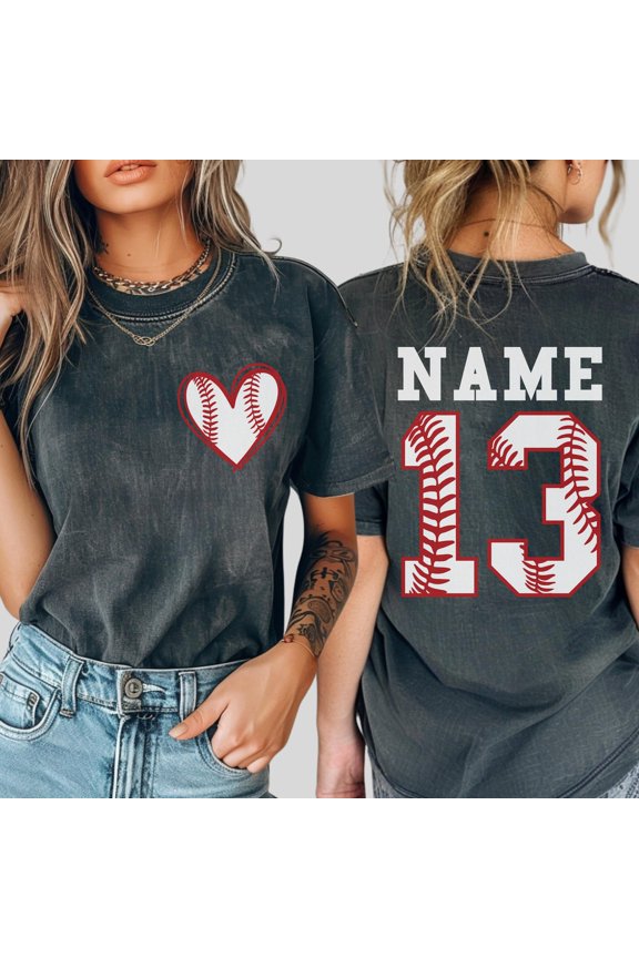 Custom Baseball Number and Name Tshirt Baseball Custom ShirtBaseball Mom TeePersonalized B