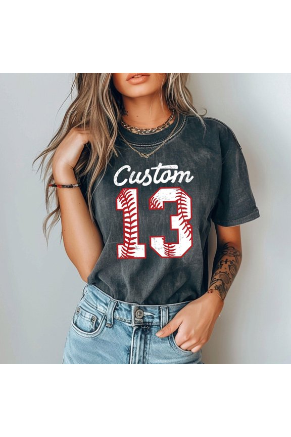 Custom Baseball Number and Name Tshirt Baseball Custom ShirtBaseball Mom TeePersonalized B
