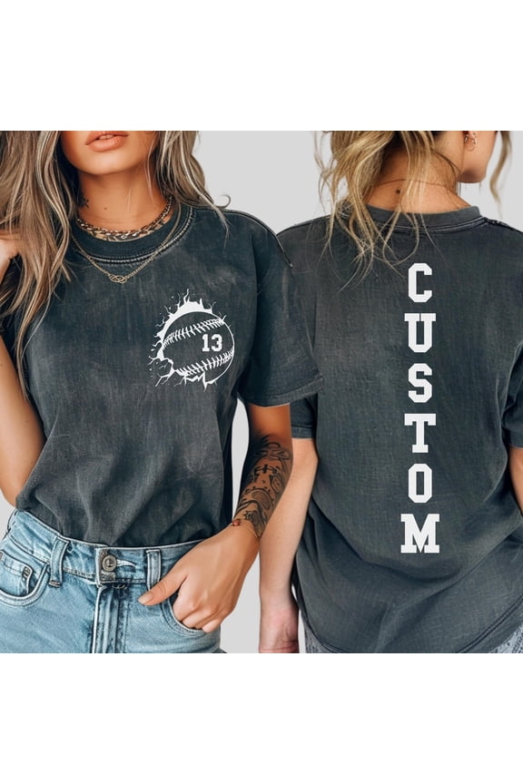 Custom Baseball Number and Name Tshirt Baseball Custom ShirtBaseball Mom TeePersonalized B