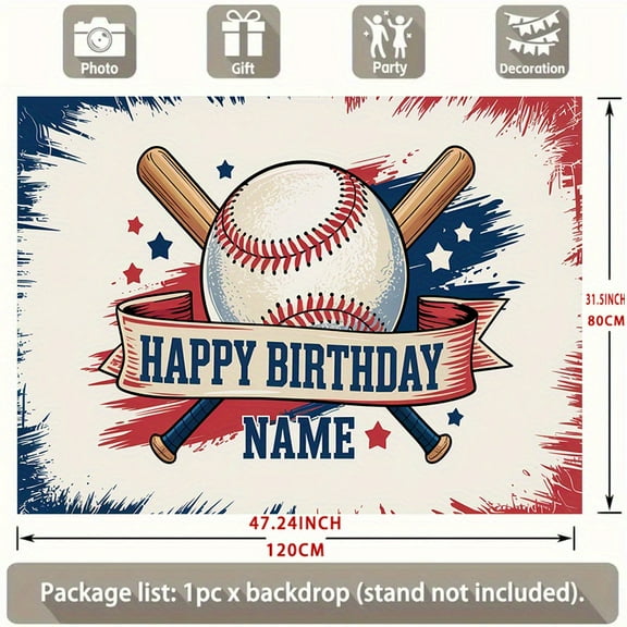 Custom Baseball Party Decorations Banner Baseball Sign Backdrop Photo Booth Props Background Party Favors