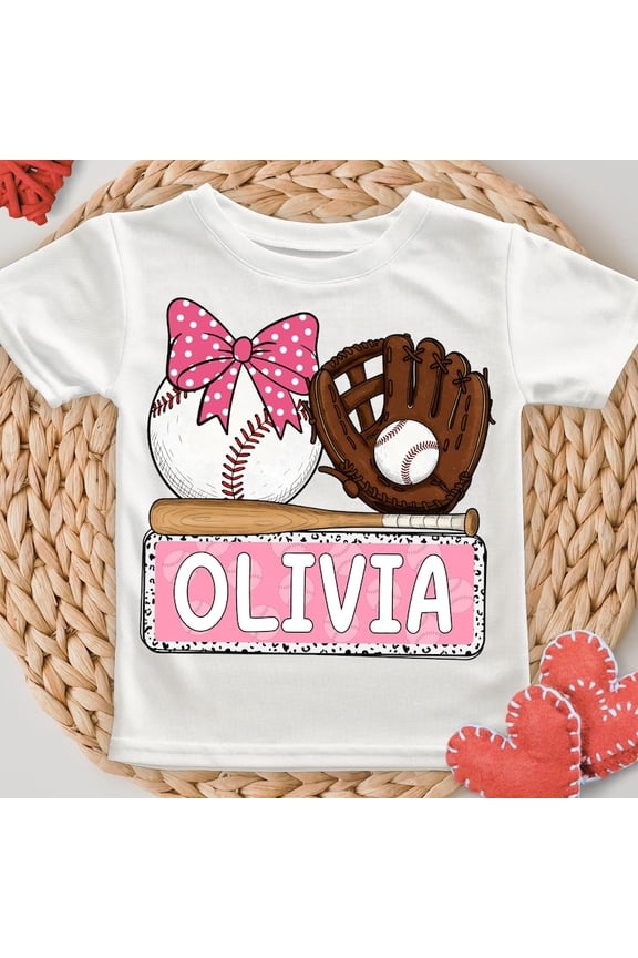 Custom Baseball T-shirt, Girls Baseball Shirt, Baseball Sister Design, Game Day Baseball Coquette Tee, Baseball Mama Shirt