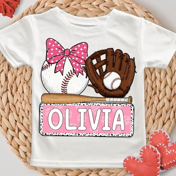 Custom Baseball T-shirt, Girls Baseball Shirt, Baseball Sister Design, Game Day Baseball Coquette Tee, Baseball Mama Shirt