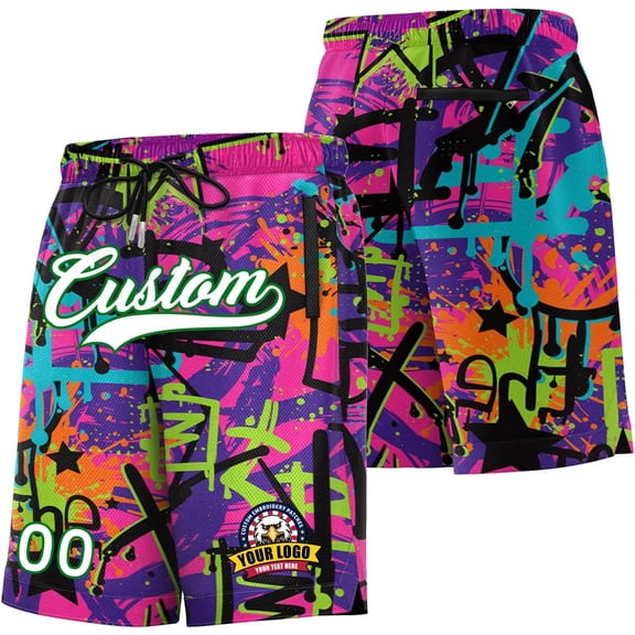 Custom Basketball Athletic Shorts Men Youth Stitched Name Number Mesh Gym Sports Workout Fashion Short with Pockets