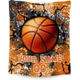 thumbnail image 1 of Custom Basketball Blanket - Soft, Fuzzy & Warm Sports Throw Blanket for Basketball Lovers - 30"x40" Lap Blanket for Couch, Office - Basketball Gifts Accessories, 1 of 6