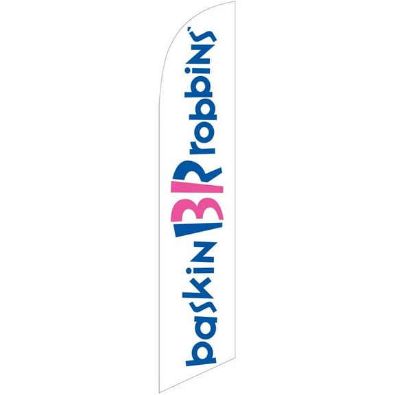 Custom Baskin Robbins Feather Banner Swooper Flag -No Wind Required- Replacement FLAG ONLY