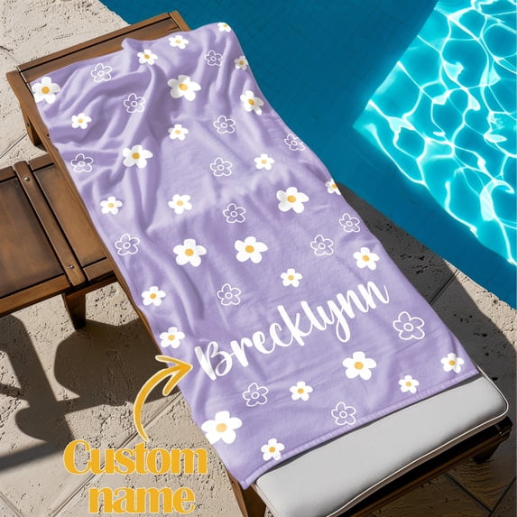 Custom Beach Towel, Personalized Pool Towel, Bachelorette Bridesmaid Gifts, Custom Name Pool Towels, Kids Beach Towel