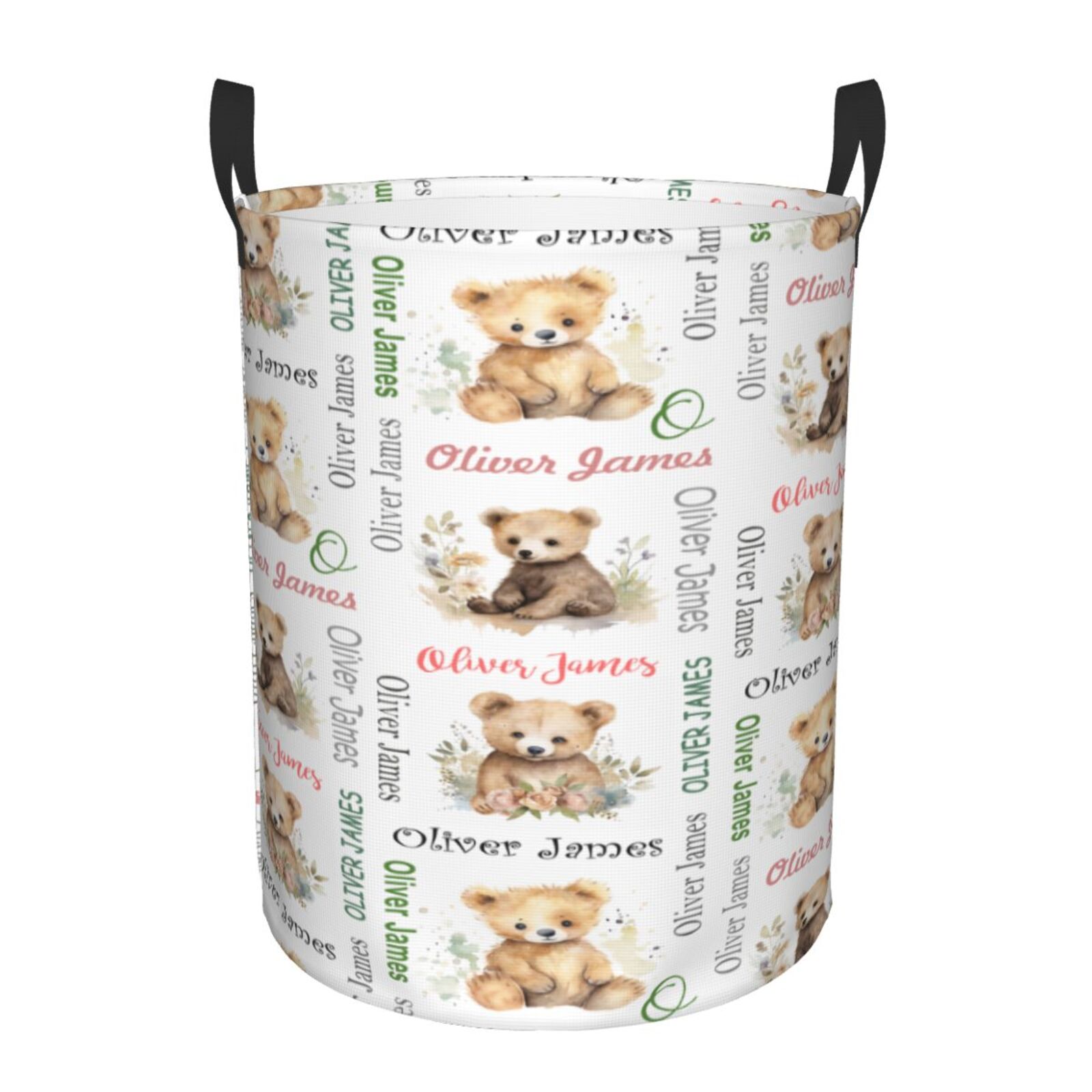 Custom Bear Baby Hamper for Nursery Name Personalized Kids Laundry ...
