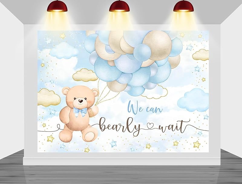 Personalized Baby Shower Welcome Sign - 'We Can Bearly Wait' Pink Girl Bear Design, Canvas Or Poster