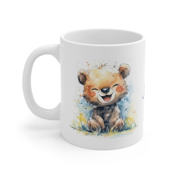Custom Bear Mug, PerS1onalised Cute Teddy Bear Coffee Cup, Bear Lover Gift, KawaI1I Gift for , First Mug, Hohocolate