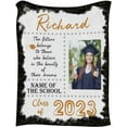 Custom Bed Blanket with Name Picture, Green Bachelor Hat Pattern,Class