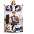 thumbnail image 1 of Custom Bed Throw Blankets with Photos Text,Personalised Fleece Blanket Customized Picture Memory Gift for Wife Husband Couples (1 Photo Blanket, 80 × 120cm), 1 of 6