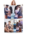 thumbnail image 1 of Custom Bed Throw Blankets with Photos Text,Personalised Fleece Blanket Customized Picture Memory Gift for Wife Husband Couples (1 Photo Blanket, 80 × 120cm), 1 of 6