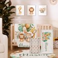 thumbnail image 1 of Custom Bedding Set,Personalized Name Baby Bedding Set,Lion Giraffe Theme Bedding 5 Pcs-Blanket Fitted Sheet Changing Pad Cover Wall Art,Ideal Nursery Decor Gift for Baby Girls Boys, 1 of 8