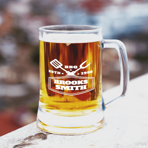 Custom Beer Mug 16 oz Personalized Soda Lime Glass with UV Print