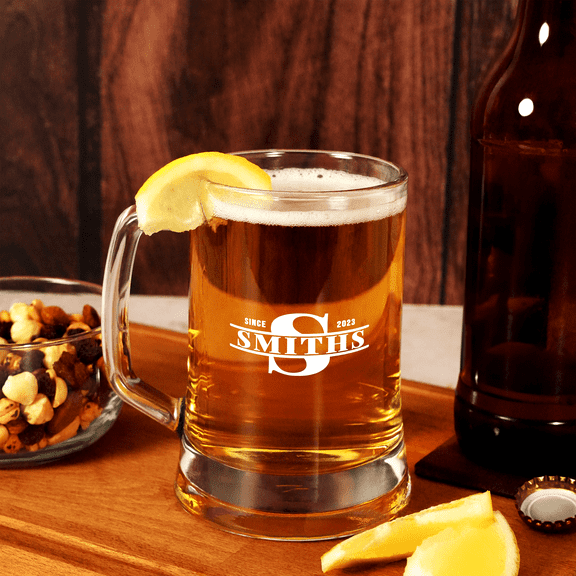 Custom Beer Mugs Set of 4  16 oz Personalized Soda Lime Glasses with UV Print