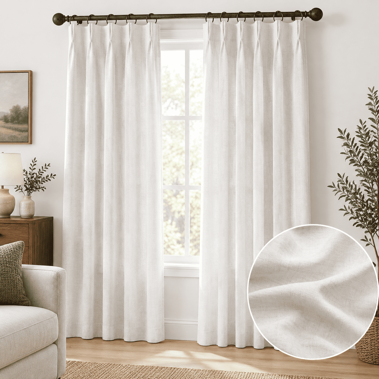 Custom Shear Custom Beige White Lush Decor Viral 95 Inch Curta2 Panel Set For ...