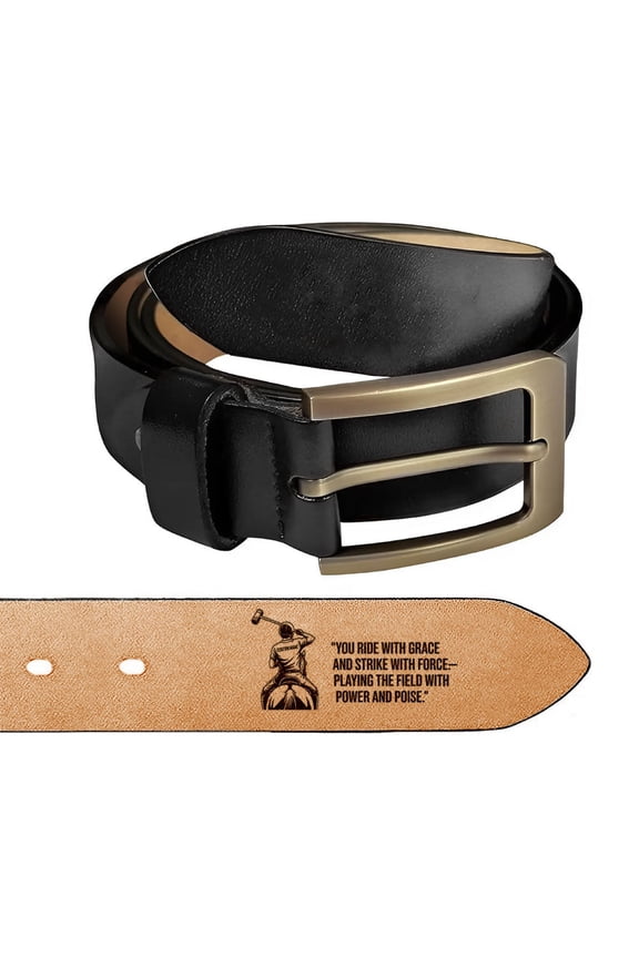 Custom Belt for Polo Player, Engraved Gift for Men Who Ride with Class and Power, For Husband, Son, Christmas or Match Day Recognition, Leather Belt, Mens Belt, Gift for Men