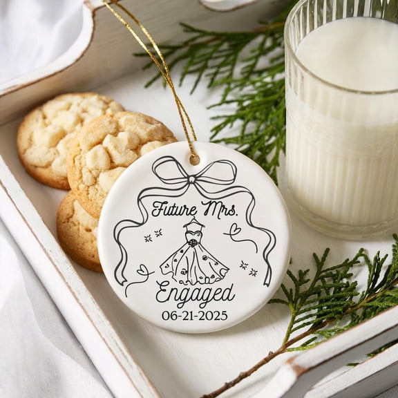 Custom Best Friend Engagement Ornament, Engaged Bestie Gift, Bride To Be Christmas Ornament, Bridal Shower Keepsake