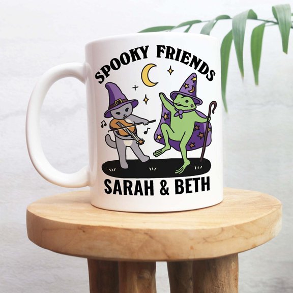 Custom Best Friend Halloween Mug, Bestie Cup Personalized, Best Friend Friendship Mug, Friend Birthday present, Fall Gifts, Spooky Friends