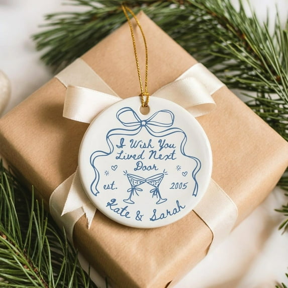 Custom Best Friend Ornament, Personalized Bestie Gift, Long Distance Friendship Keepsake, BFF Birthday Gift
