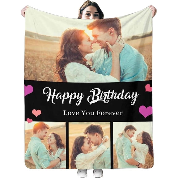 Custom Best Friends Blanket for Women Personalized Blanket with Photos Text Customized 10 Picture Collages Throw Blanket for Family Adult Kids Couple Birthday Christmas Memorial Gift