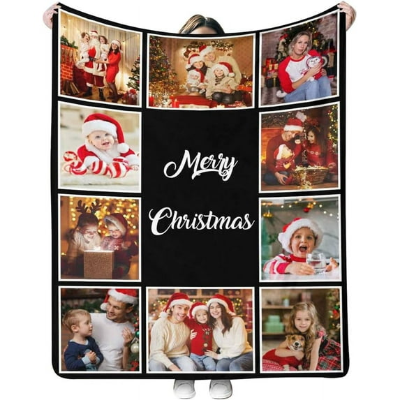 Custom Best Friends Blanket for Women Personalized Blanket with Photos Text Customized 10 Picture Collages Throw Blanket for Family Adult Kids Couple Birthday Christmas Memorial Gift Blankets
