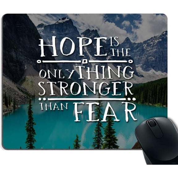 Custom Bible Verses Gaming Mouse Pad "Hope is Stronger Than Fear" Design, NonSlip Rubber Base, Perfect for Gamers Who Value Inspiration and Style, 9.5"x7.9"x0.12" Inch