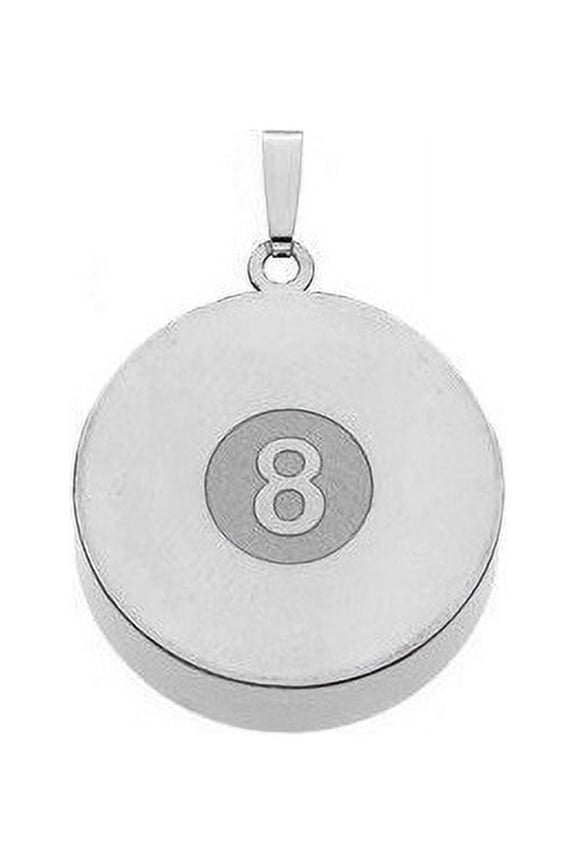 Custom Billiard 8-Ball Pendant - Sterling Silver 1 Inch X 1 Inch