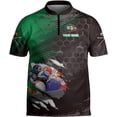 thumbnail image 1 of Custom Billiard Jersey Shirts Men 3D Personalized Team Billiards Bowling Jersey 8 Ball Pool Colorful Quarter Zip Shirt Gifts (Green, M), 1 of 7